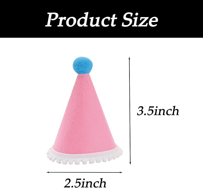 10 Pcs Dog Birthday Hat Set for Small Medium Dogs Cat Puppies, Mini Party Hat - Image 2