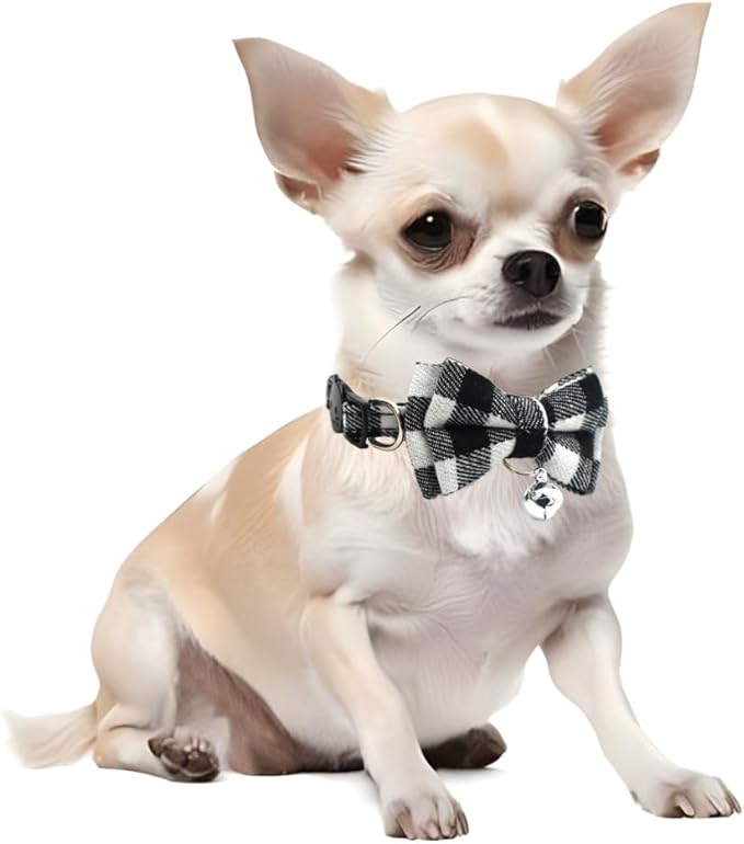 2-Pack Plaid Cat Collar with Bell and Bow, Breakaway Kitten Collar with Bell - Image 2