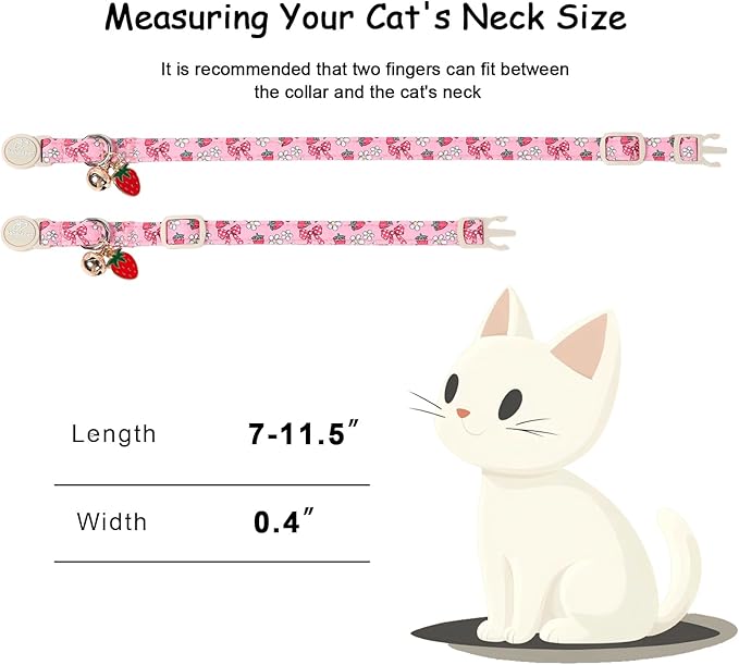 2 Pack Strawberry Cat Collars - Image 4