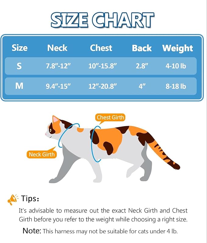 Halypet Cat Harness and Leash Set, 3-in-1 Adjustable & Lightweight, Escape-Proof - Image 3
