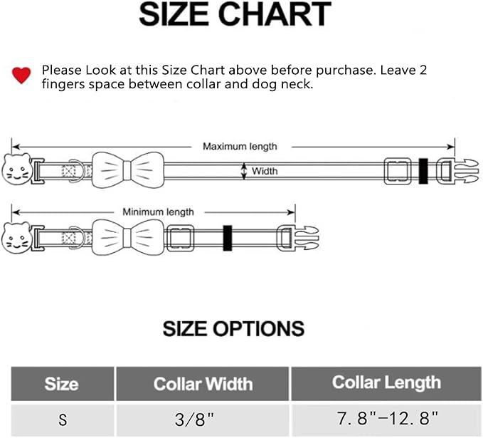 2 Pack Easter Cat Collar with Bowtie Adjustable Cute Kitten Collars - Image 3