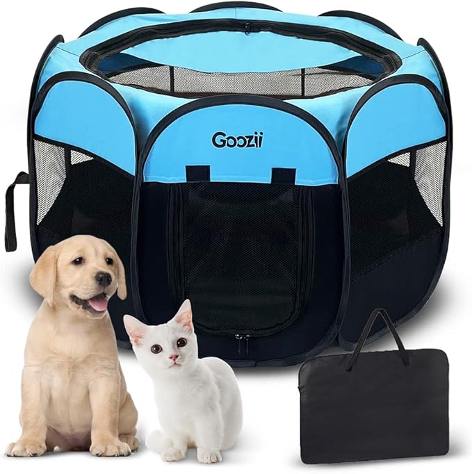 Dog Playpen for Large Dogs Portable Collapsible, Indoor Outdoor Cat Pet Puppy by Goozii