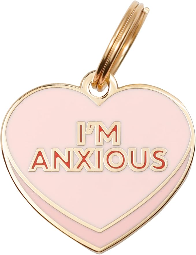 Two Tails Pet Company Personalized 'I'm Anxious' Pet ID Tag & Collar Charm by TwoTailsPetCompany