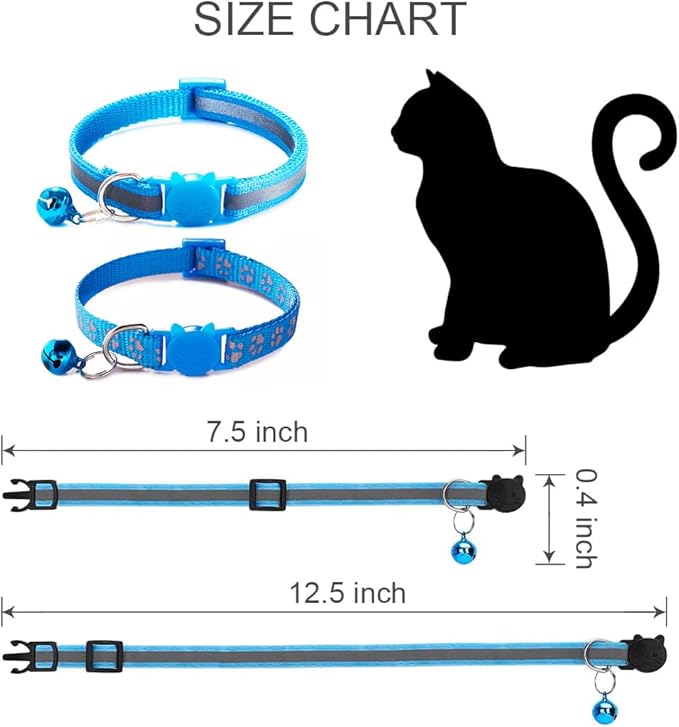 FluorescentCat Collar with Bells, Hot Pink Break Away Kitten Collar with Bells - Image 5