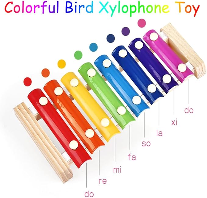 Colorful Bird Xylophone Toy Interactive Training Toy Bird Cage Bell Toy - Image 3