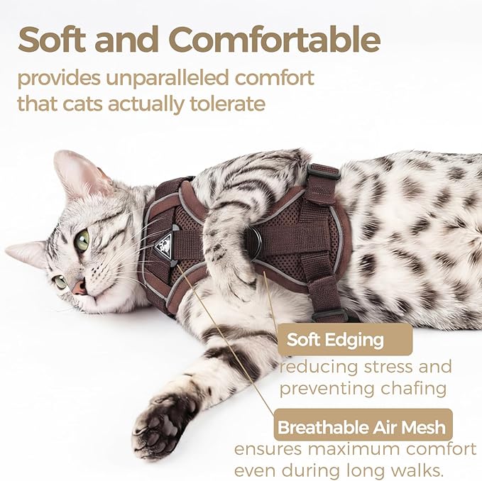 Cat Harness and Leash Set Escape Proof Tactical Large Kitten Harness Emotional - Image 7