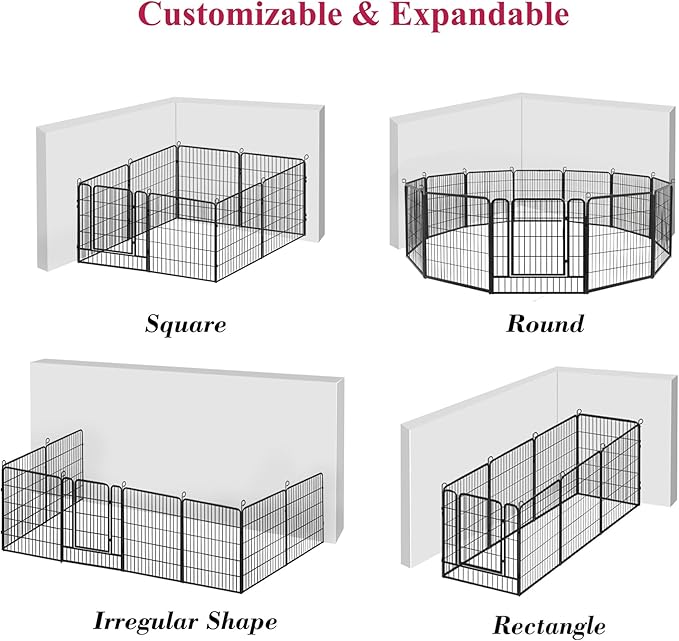 Dog Playpen Dog Fence Outdoor for Yard, 32inch 42 Panels Dog Pens Outside - Image 6