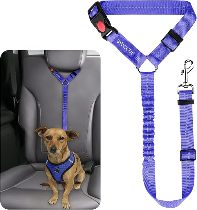 BWOGUE Pet Dog Cat Seat Belts, Car Headrest Restraint Adjustable Safety Leads by BWOGUEPetHome