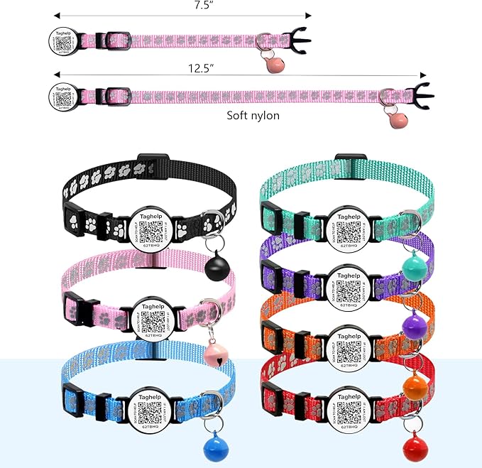 2 Pack QR Code Cat Collar with Instant Lost Pet Recovery System, Scan - Image 3