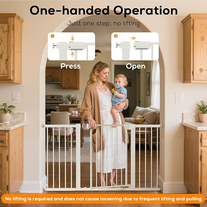 29.5-46" Magnetic Baby Gate for Stairs, Baby Safety Essentials, Auto Close Gate - Image 7