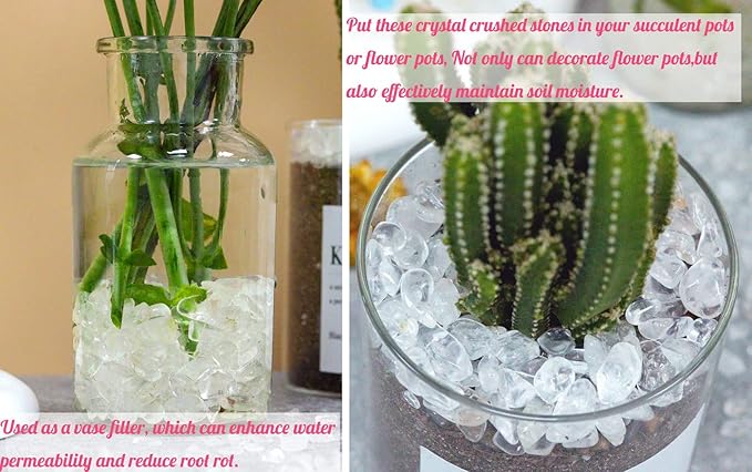 1lb Clear Quartz Aquarium Gravel Rocks Natural Tumbled Healing Crystal Chips - Image 3