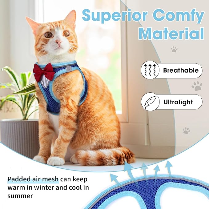 Cat Vest Harness and Leash Set for Walking, Escape Proof, Adjustable Kitten - Image 4
