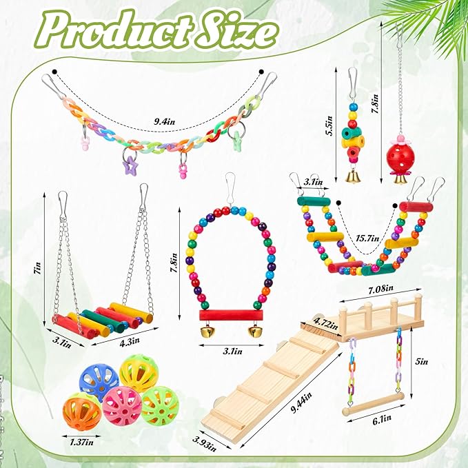 12 Pcs Parakeet Cockatiel Bird Toys, Bird Toys - Image 2