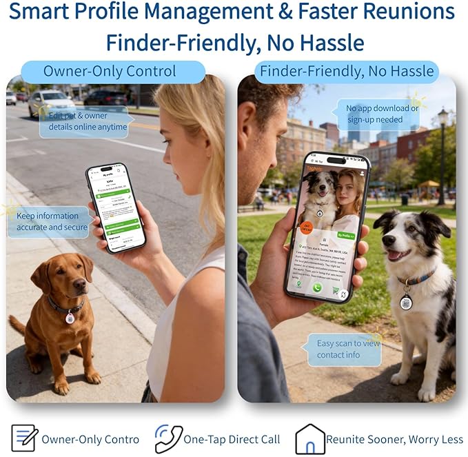 2 Pack QR Code Dog ID Tags for Collar, Smart Personalized Pet ID Tag - Image 3