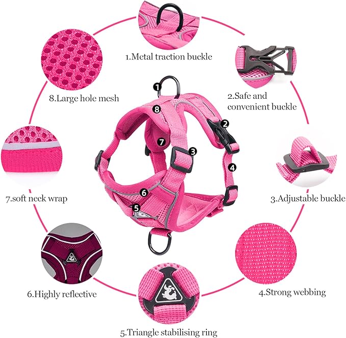 Wanheart Summer cat Chest Harness and Leash, Anti-Escape Adjustable Soft mesh - Image 3