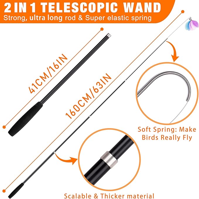 JXFUKAL 2025 Latest Cat Toys, 2 in 1 Spring Cat Wand Toy - Image 2