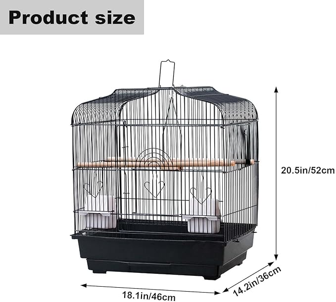 Travel Bird Cage 20.5x18.1x14.2 Inch, Portable Bird Carrier - Image 2