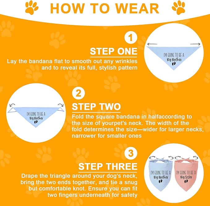 2 Pack Dog Bandana Pregnancy Announcement, I'm Going to Be a Big Brother Gender - Image 4