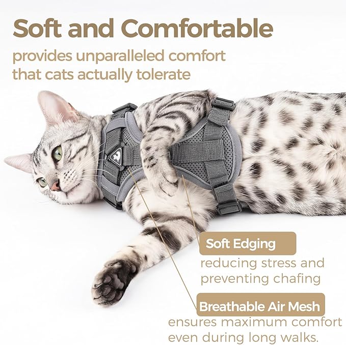 Cat Harness and Leash Set Escape Proof Tactical Large Kitten Harness Emotional - Image 7