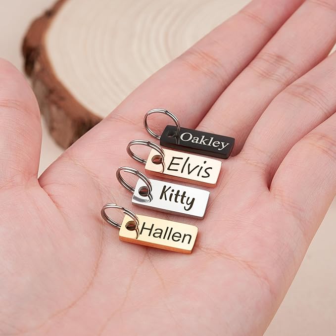 Anavia Small Size Dog Cat ID Tags, Small/XS Personalized Color Plated Stainless - Image 4