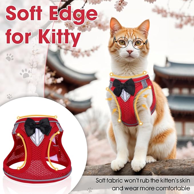 Cat Vest Harness and Leash Set for Walking Escape Proof, Adjustable Kitten - Image 8