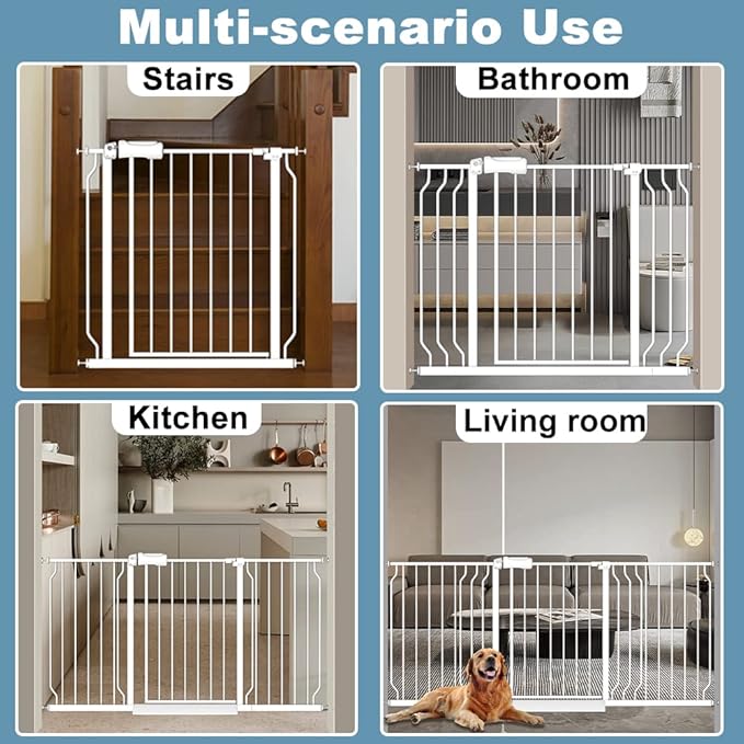 29-34 Inch Wide Baby Gate for Stairs Dog Gate Indoor Pressure Mounted No Drill - Image 7