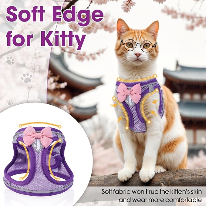 Cat Vest Harness and Leash Set for Walking Escape Proof, Adjustable Kitten - Image 7