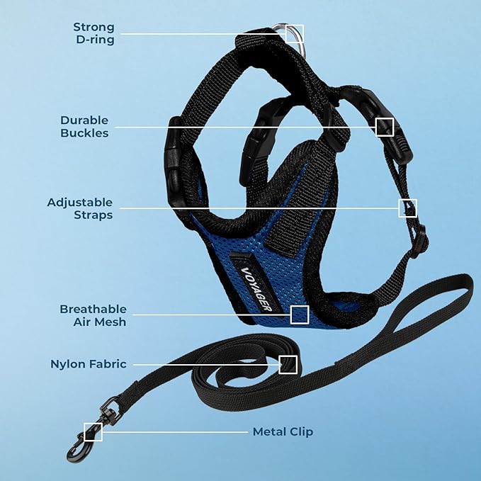 Voyager Escape-Proof Step-In Lock Cat Harness & 5ft Neoprene-Handle Leash Set - Image 3