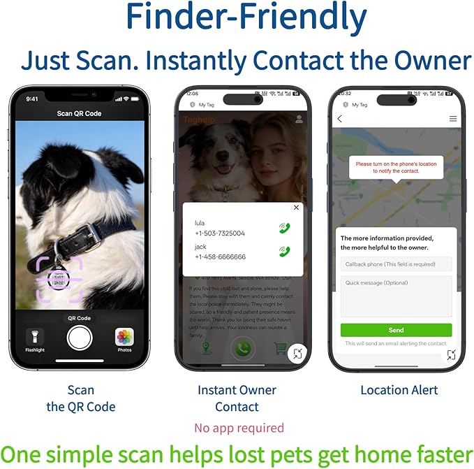 2 Pack QR Code Dog ID Tags for Collar, Personalized Smart Dog Tag - Image 4