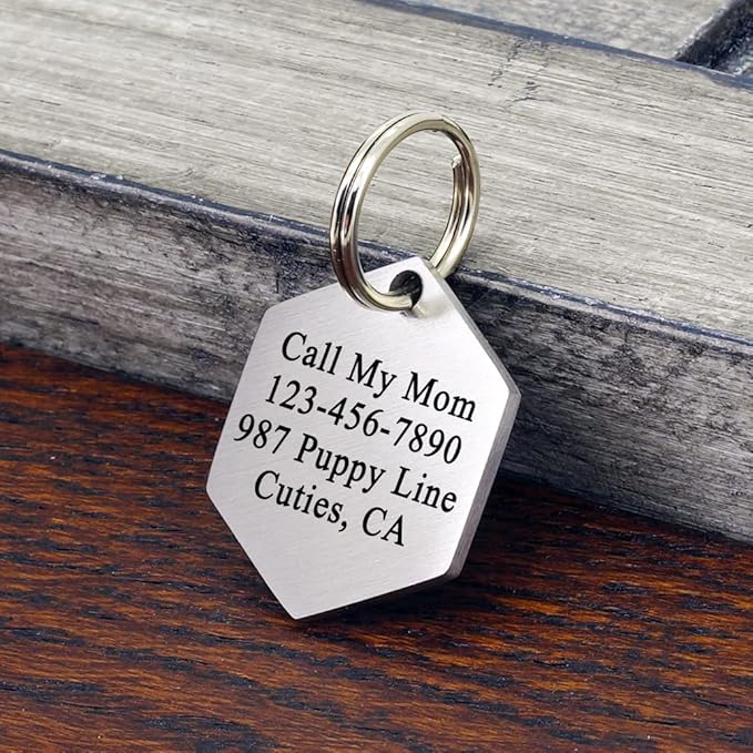 Ultra Joys Stainless Steel Pet ID Tag Dog Name Tags Personalized Front and Back - Image 2
