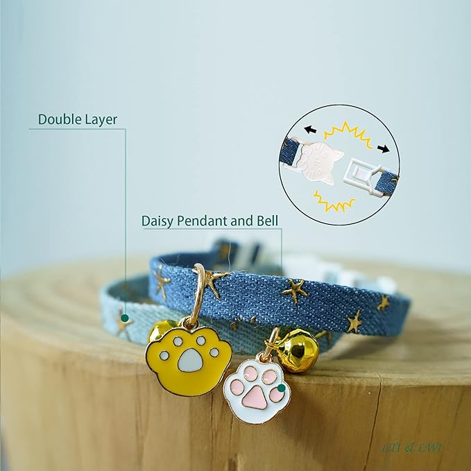 2 Pack Denim Breakaway Cat Collars - Image 8