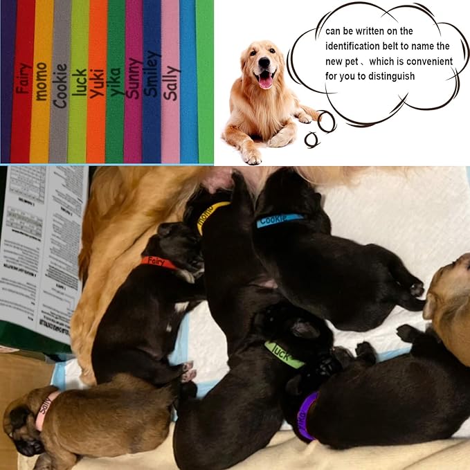15 Pcs Puppy Whelping Collars Newborn Pet Collars Double-Sided Soft Adjustable - Image 5