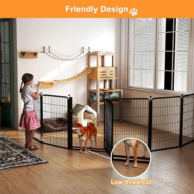Dog Fence Indoor Pens Outside, Portable Outdoor Dog Playpen 40" H 10 Panels Pet - Image 2