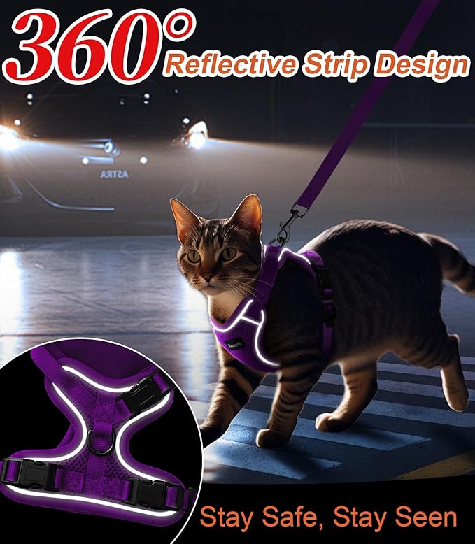 Cat Harness and Leash for Walking Escape Proof Soft Adjustable Cat Leash - Image 6