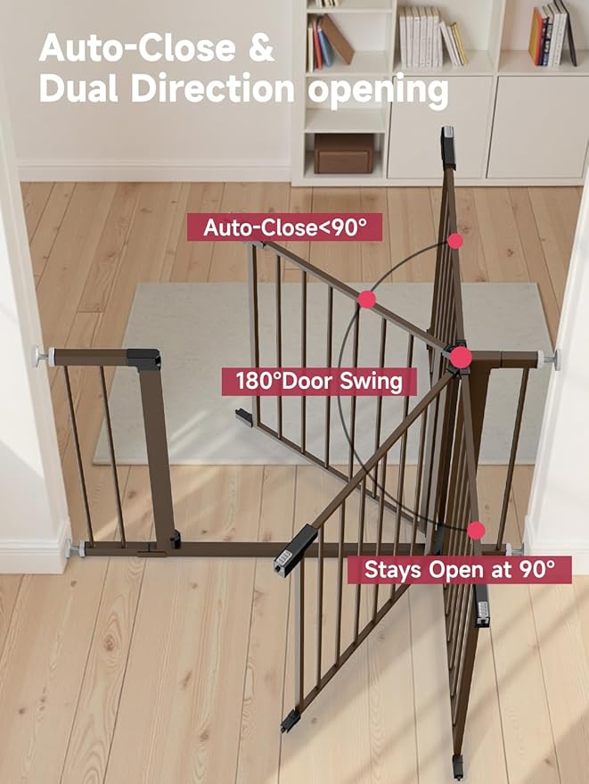 29.5-40.5" Baby Gate for Stairs, Dog Gate for Doorways, Walk Thru Auto Close - Image 4