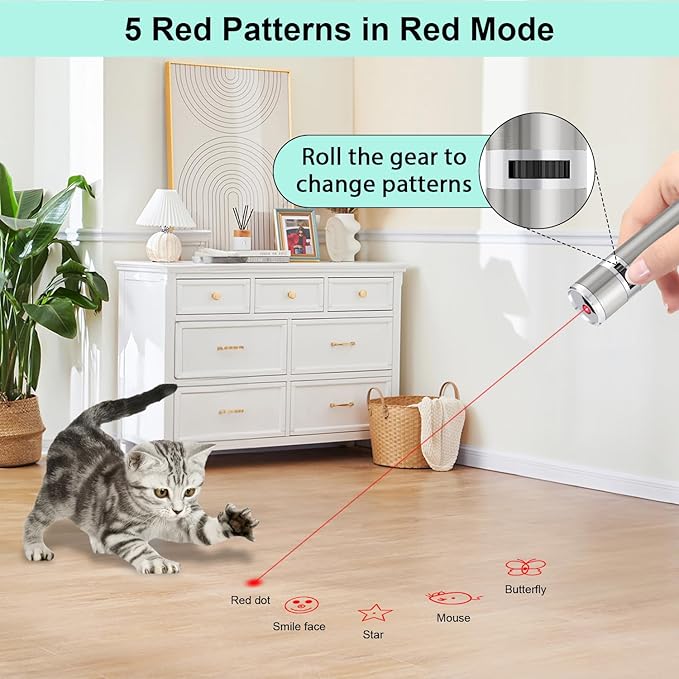 TBTeek Cat Toys, Rechargeable, 3 Light Modes & 5 Fun Patterns, Portable - Image 4