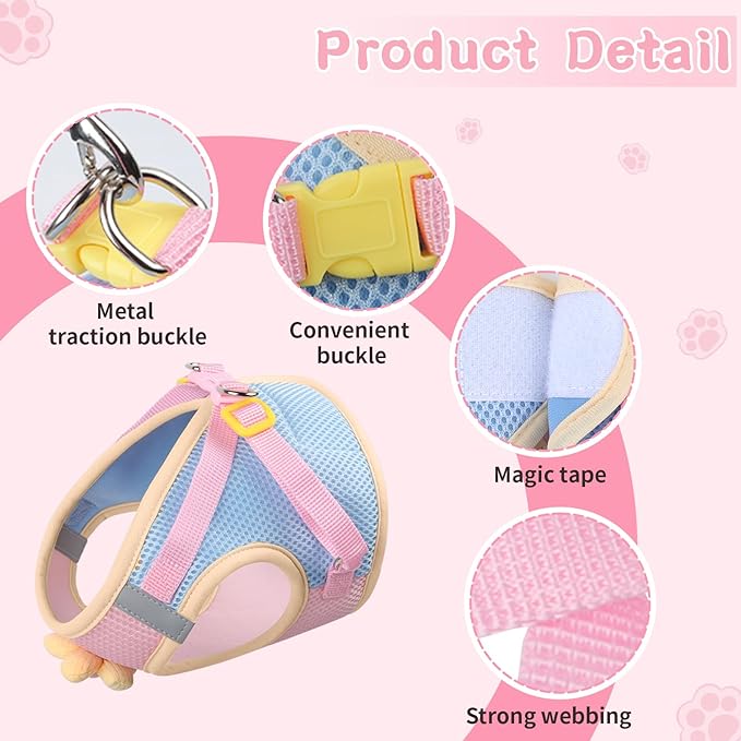 Cat Harness and Leash Set for Walking Escape Proof, Adjustable Kitten Harness - Image 5