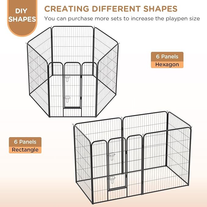 BestPet | Dog Playpen | 40 Inch, 6 Panels | Heavy Duty Metal Pet Exercise Pen | - Image 3
