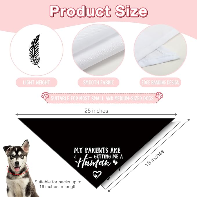 2 Packs My Parents are Getting Me a Human Gender Reveal Dog Bandana Pregnancy - Image 2