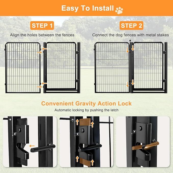 Dog Fence Outdoor Pens Outside, Portable Dog Play Pen 40" H 20 Panels Pet - Image 7
