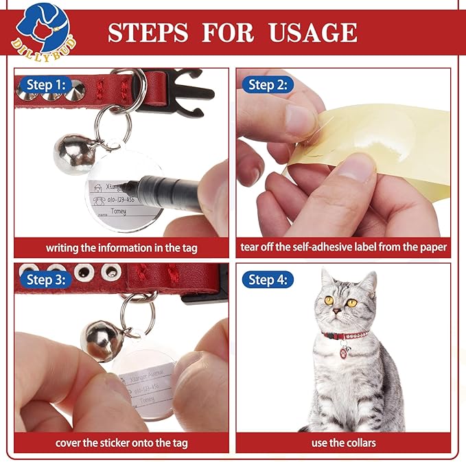 Leather Personalized Breakaway Cat Collar - Image 7