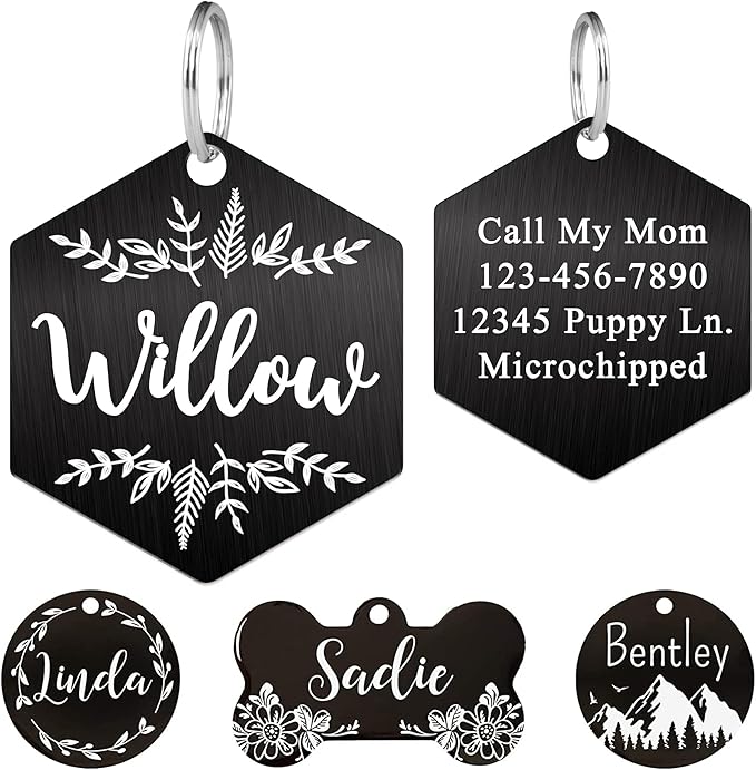Ultra Joys Stainless Steel Pet ID Tag Dog Name Tags Personalized Front and Back - Image 3