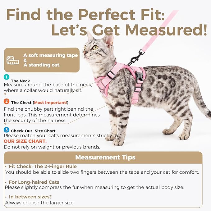 Cat Harness and Leash Set Escape Proof Tactical Medium Kitten Harness Emotional - Image 2