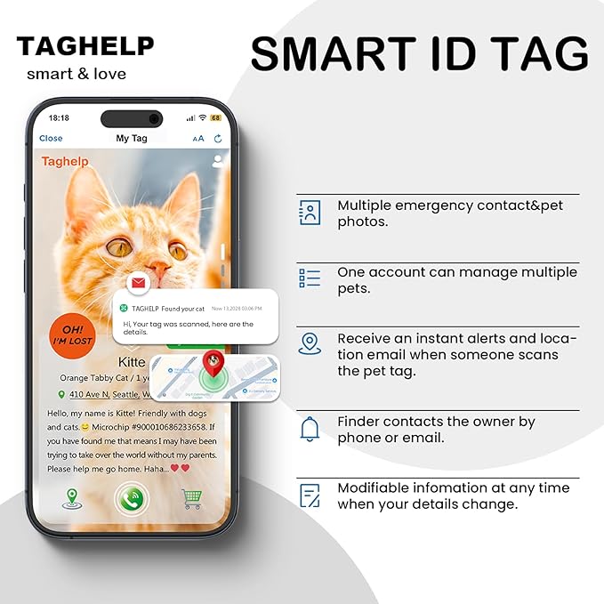2 Pack QR Code Cat Collar with Instant Lost Pet Recovery System, Scan - Image 5