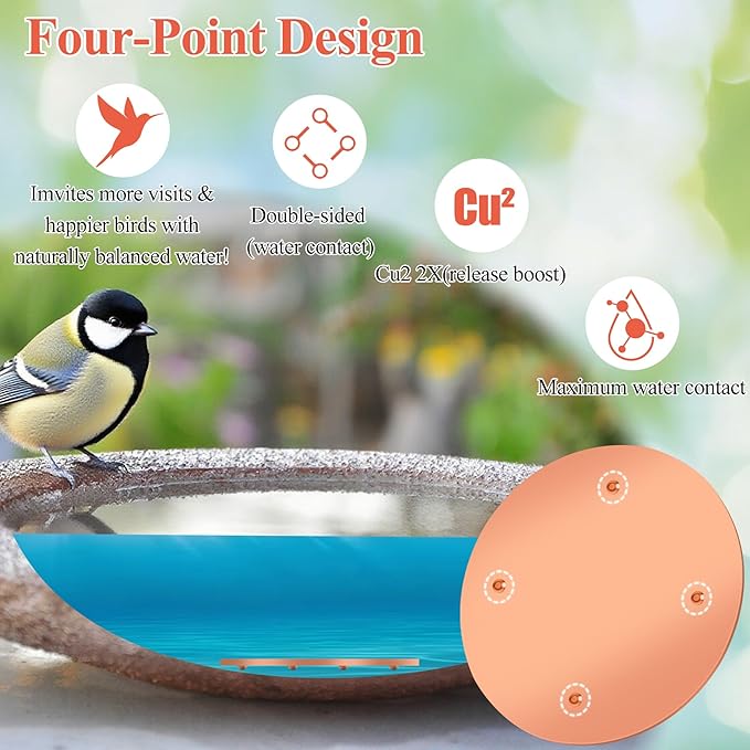 2pcs Bird Bath Copper Disk, Premium 99.99% Pure Copper, Less Cleaning Frequency - Image 4