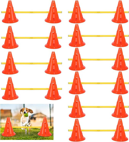 10 Sets Dog Agility Hurdle Cone Set 20 Pcs Exercise Cones by Glimin