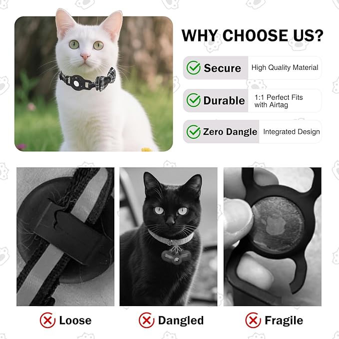 Airtag Cat Collar Breakaway, Cat Collar - Image 6