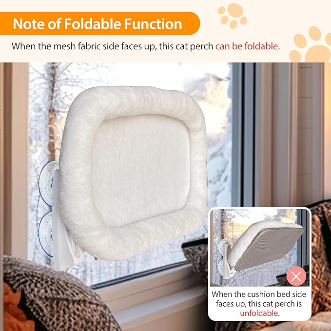 L&W BROS. Cat Window Perch Cushion Bed Cat Hammock - Image 5