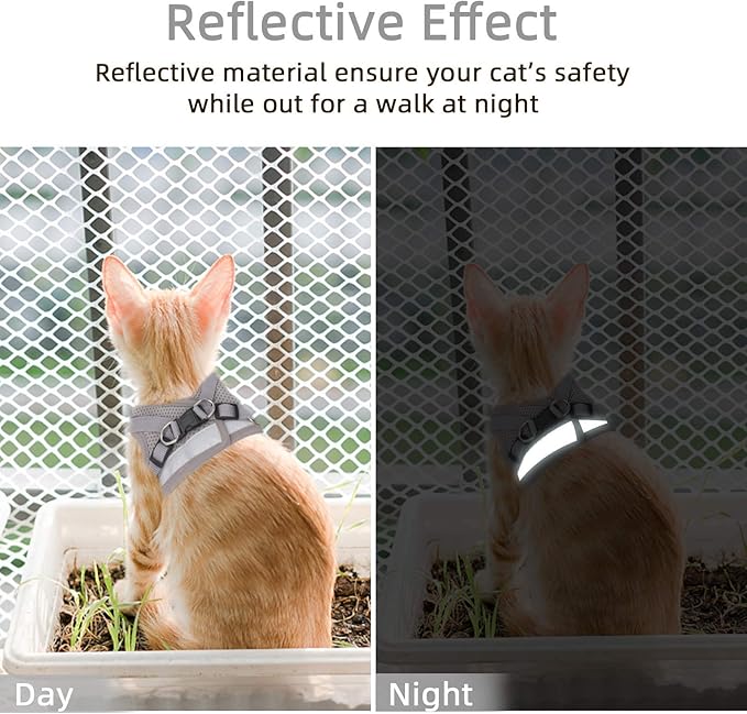 Gray X-Small Adjustable Breathable Reflective Harness - Image 5