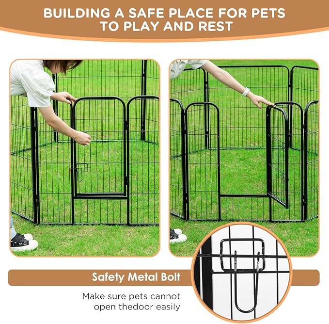 BestPet | Dog Playpen | 40 Inch, 6 Panels | Heavy Duty Metal Pet Exercise Pen | - Image 2